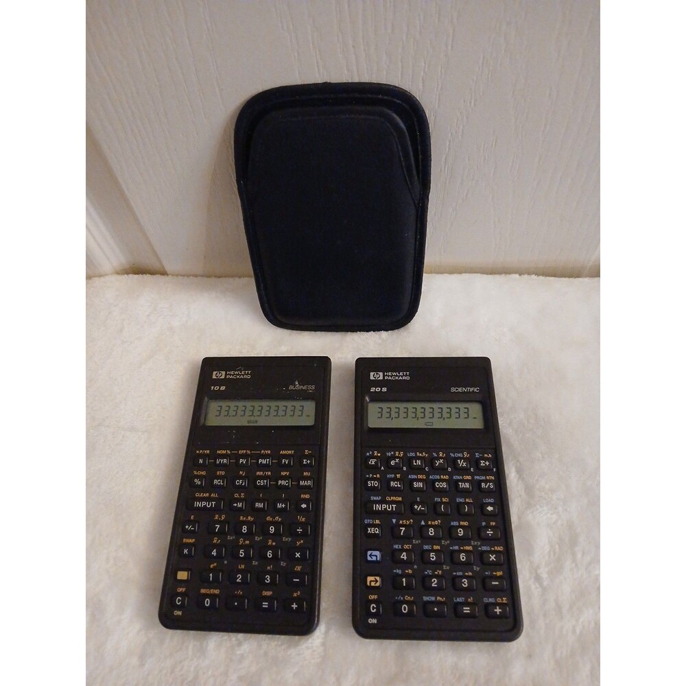 HP-10B & HP-20S CALCULATOR VINTAGE 1987 LOT OF 2 WORKING CALCULATORS